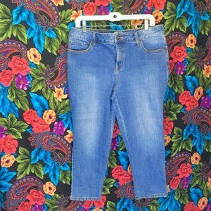 WOMEN’S BLUE JEANS ST JOHNS BAY CROP PANTS SIZE 12 ANKLE JEANS